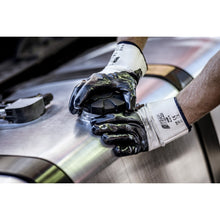 Gants nitrile NITRAS, blanc/bleu, jersey coton EN 388 | Paquet (12 paires)