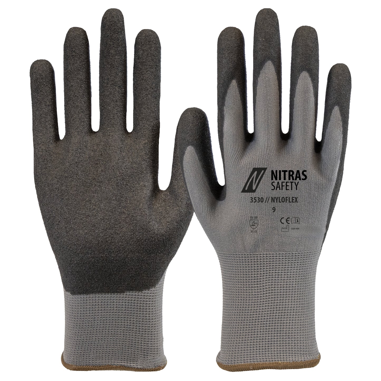 NITRAS NYLOFLEX, gants de montage, gris/noir