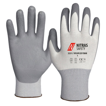 NITRAS NYLOFLEX FOAM, montagehandschoenen, wit/grijs