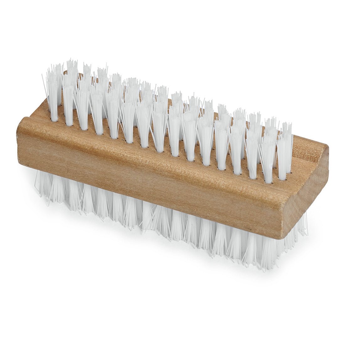 La brosse à main Nölle Profi Brush à double face (10 cm, poils PP durs, blanc) de Nölle Profi Brush Bürsten- & Pinseltechnik e.K. dispose de poils denses et durs des deux côtés et est représentée sur un fond blanc simple.
