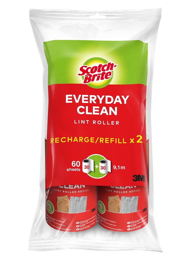 Scotch-Brite™ Everyday Clean vervangende pluizenroller, 30 vellen, 2/pak | Pak (2 stuks)