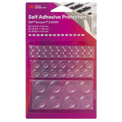 3M™ Bumpon™ SJ5300BL elastische buffer miniverpakking (20x SJ5302, 14x SJ5312, 8x SJ5344), transparant | Pakket (1 set)