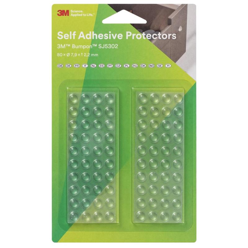 3M™ Bumpon™ SJ5302BL elastische buffer miniverpakking, transparant, 80 stuks, 7,9 x 2,2 mm, zelfklevend acryl A-20 | Pak (80 stuks)