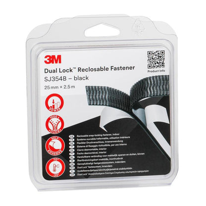 Verrou à pression 3M™ Dual Lock™ SJ3540 noir 25 mm