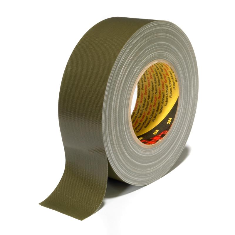 Ruban adhésif en tissu 3M™ 389, olive, 50 mm x 50 m, 0,26 mm | Paquet (1 rouleau)