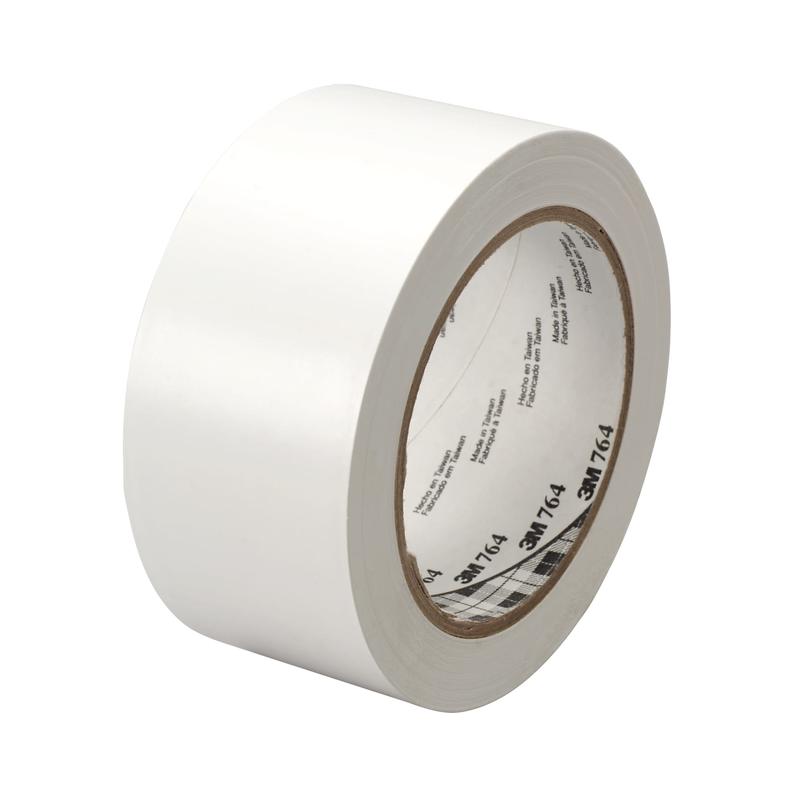 3M™ PVC-tape voor algemeen gebruik 764, Wit, 50 mm x 33 m, 0,13 mm | Pak (1 rol)