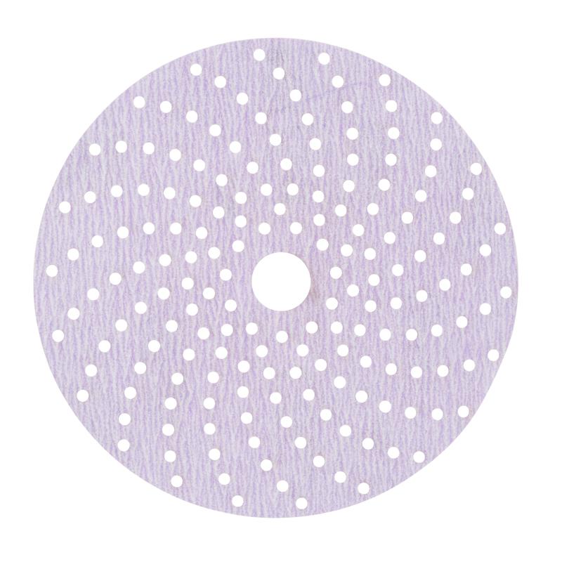 3M™ Hookit™ Paarse Premium Schuurschijf 334U, 150 mm, Multihole, P500, 50534 | Pak (100 stuks)