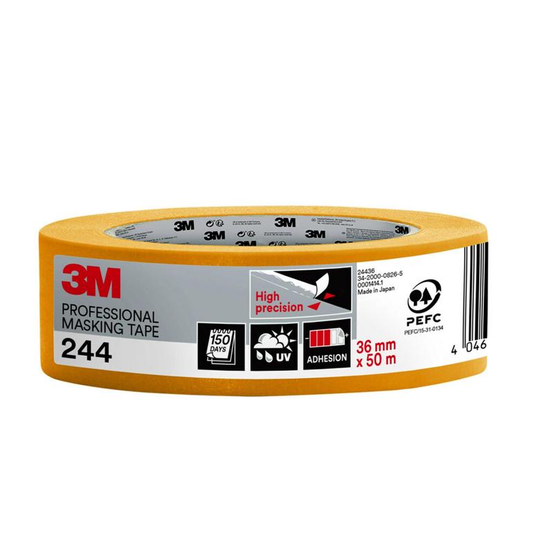 3M™ Schildersafplaktape 244, 50 m - afplaktape voor schilderwerkzaamheden