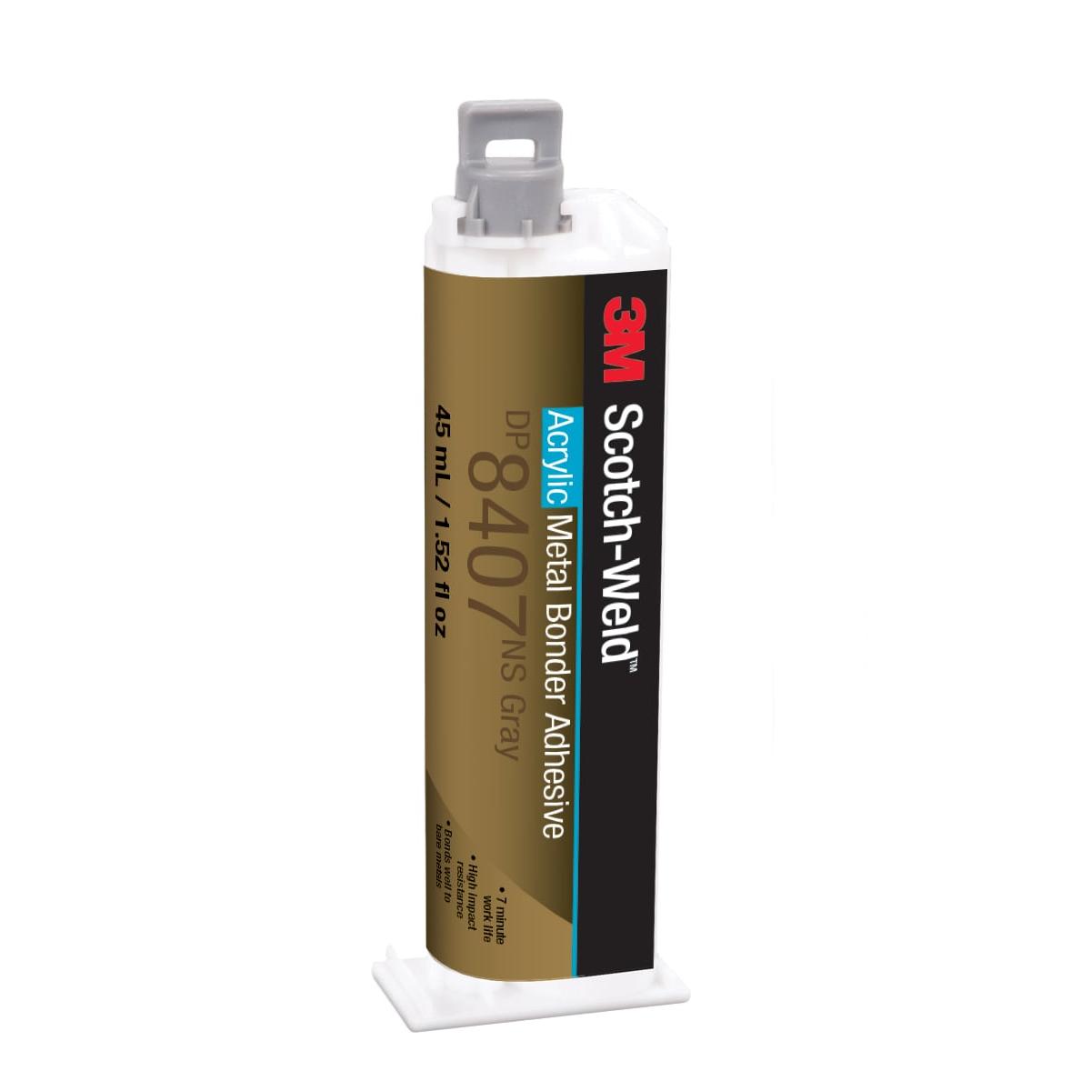 Adhésif de construction à 2 composants à base d'acrylique 3M™ Scotch-Weld™ DP8407NS, gris, 45 ml | Paquet (1 pièce)