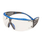 Lunettes de sécurité 3M™ SecureFit™ 400X, branches bleues/grise, revêtement antibuée/anti-rayures Scotchgard™ (K&N), verres transparents, SF401XSGAF-BLU-EU, 20 par paquet | Paquet (1 pièce)