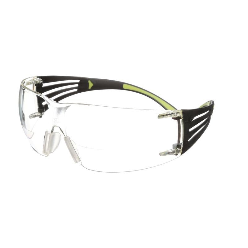 3M™ SecureFit™ 400 Reader-veiligheidsbril, zwart/groene poten, antikras-/anticondenscoating, +2,0 Power Clear Lens, SF420AS/AF-EU, 20 per verpakking | Pak (1 stuk)