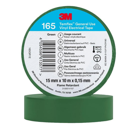 3M™ Temflex™ vinylisolatietape 165, groen - Elektrische isolatietape