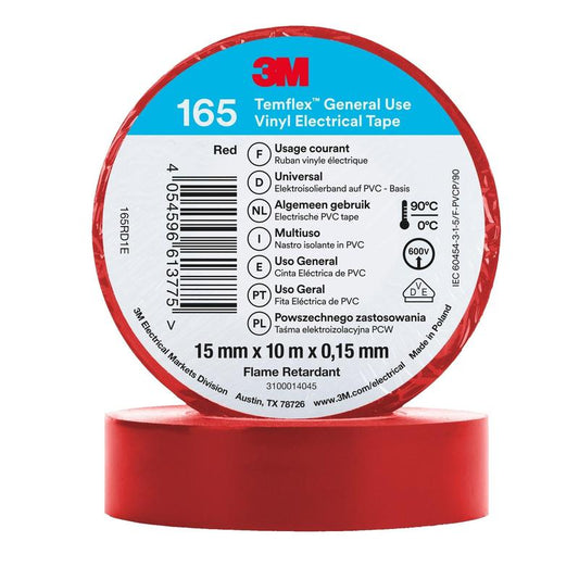 3M™ Temflex™ vinylisolatietape 165 rood
