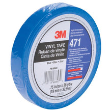 3M™ Zachte PVC-tape 471, blauw, 12 mm x 32 m, 0,14 mm, afzonderlijk verpakt | Pak (1 rol)