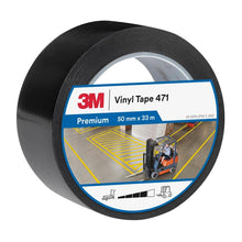 3M™ Zachte PVC-tape 471, Zwart, 50 mm x 33 m, 0,14 mm, afzonderlijk verpakt | Pak (1 rol)