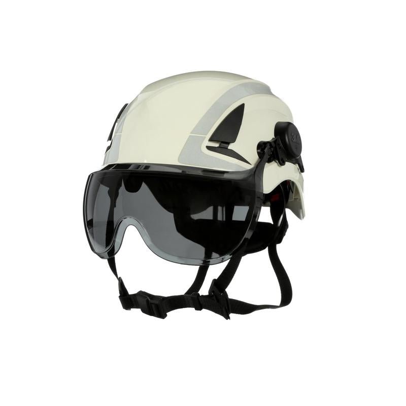 3M™ SecureFit™ kort vizier voor veiligheidshelmen uit de X5-, X5000- en X5500-serie, grijs, anticondens-/antikrascoating, polycarbonaat, X5-SV02-CE | Pak (1 stuk)