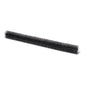 Une chenille de gouttière Nölle Profi Brush (120 cm, Ø 12 cm, enrobée de plastique) de Nölle Profi Brush Bürsten- & Pinseltechnik e.K. avec des poils denses repose horizontalement sur un fond blanc.