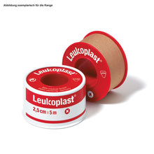 Leukoplast rolpleister 5m x 2,5cm rood in beschermring voor wonden | Pak (12 rollen)