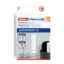 tesa Powerstrips Waterproof XL, recharge, solution de fixation autocollante pour salles de bains, blanche
