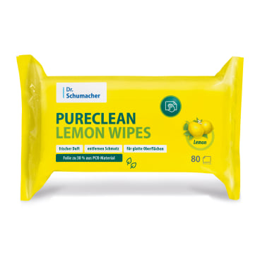 Dr. Schumacher Pureclean Citron Lingettes | Pack (80 lingettes)