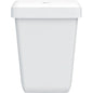 De CWS ParadiseLine afvalcontainer Paper Bin is een eenvoudige, rechthoekige witte kunststofcontainer (43 l) met een opzetdeksel en gladde oppervlakken, afgebeeld op een witte achtergrond. Eenvoudig en functioneel ontwerp met slechts een klein etiket op het deksel.