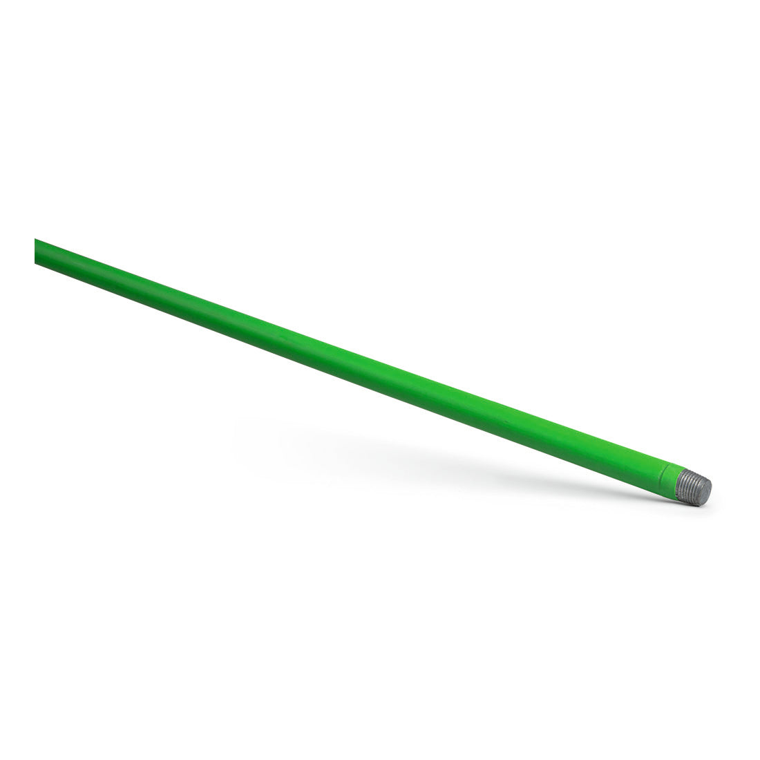 Der Nölle Profi Brush Besenstiel 24x1.400 mm von Nölle Profi Brush Bürsten- & Pinseltechnik e.K. ist ein grüner, gerader Stab mit einem Metallgewinde, abgebildet auf weißem Hintergrund.