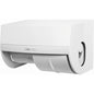 De CWS ParadiseLine toiletpapierdispenser (inclusief toiletpapier en paneel, wit) is een aan de wand te bevestigen, witte rechthoekige dispenser met zichtbare papierrol en etiket aan de voorkant, ideaal voor elke toiletruimte. Merk: CWS. Inclusief 1 stuk.