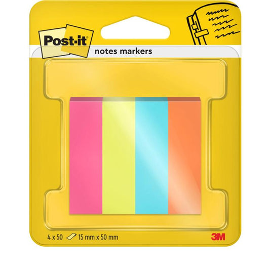 Le marque-page Post-it®, Collection Poptimistic de 3M Deutschland GmbH, contient 4 blocs de 50 feuilles (15 mm x 50 mm) de différentes couleurs et est livré dans un emballage (1 pièce) certifié à 100% PEFC (SGSCH-PEFC-COC-110078).