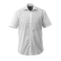 Chemise, manches courtes, coupe classique, blanc