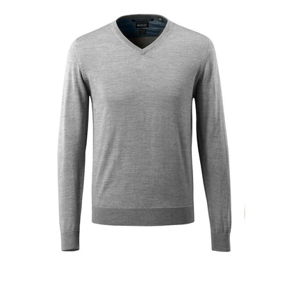 Pull tricoté col V, pull tricoté en laine mérinos