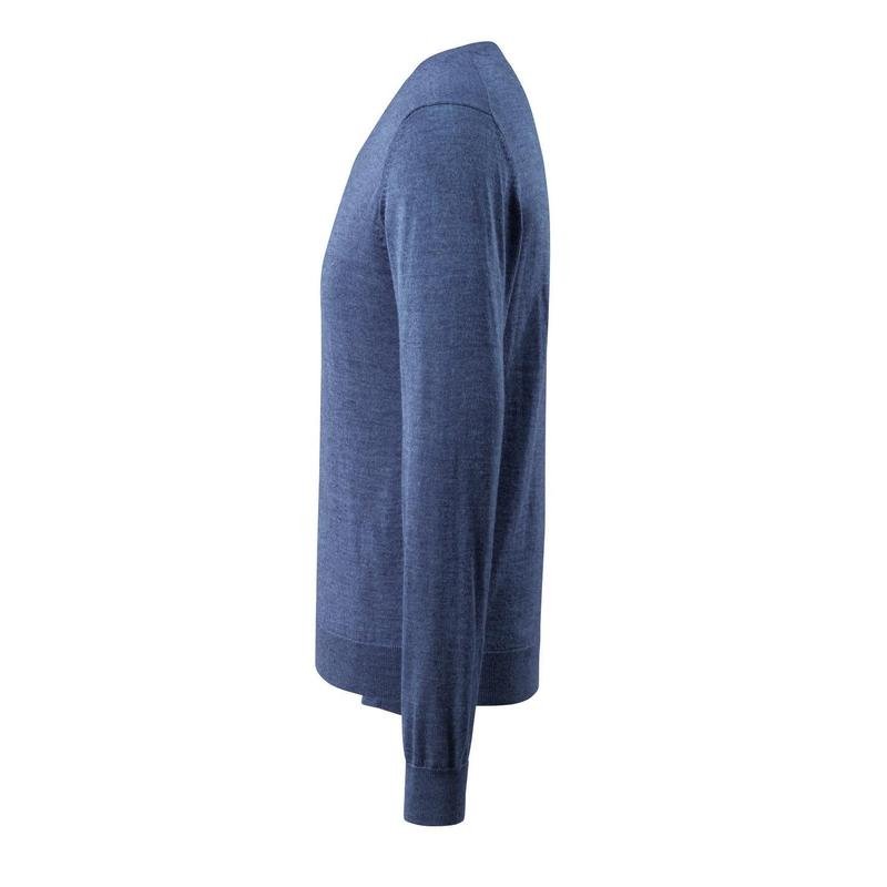 Pull tricoté col V, pull tricoté en laine mérinos