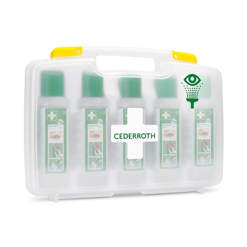 De Cederroth Oogspoeling (5x500ml) in draagbare etui van Orkla Wound Care AB (REF 7255 vervangen) is een praktische, mobiele oogspoeloplossing voor elke werkomgeving. De verpakking bevat 1 stuk.