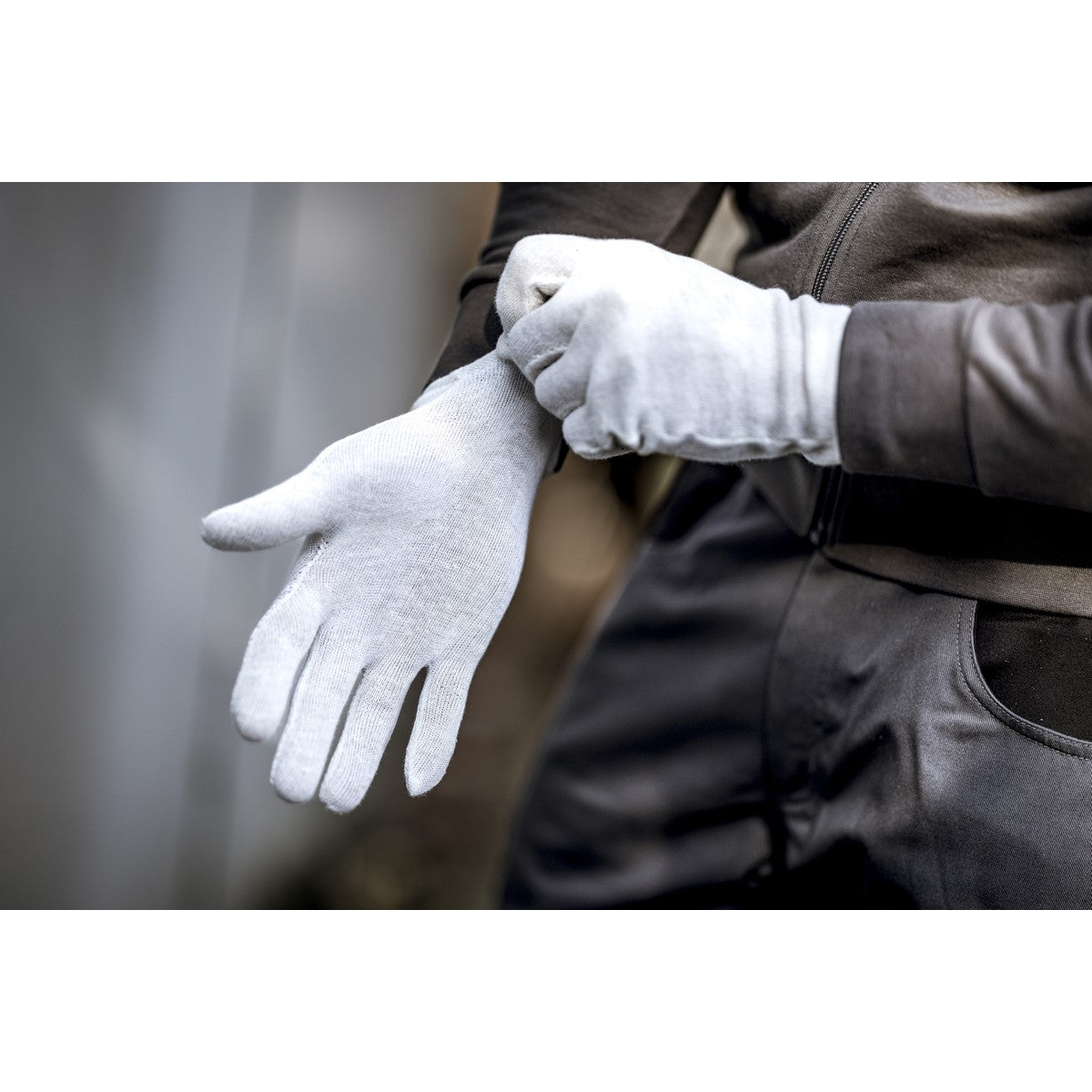 NITRAS katoenen jersey handschoenen, natuurlijk katoenen jersey | Pakket (12 paar)