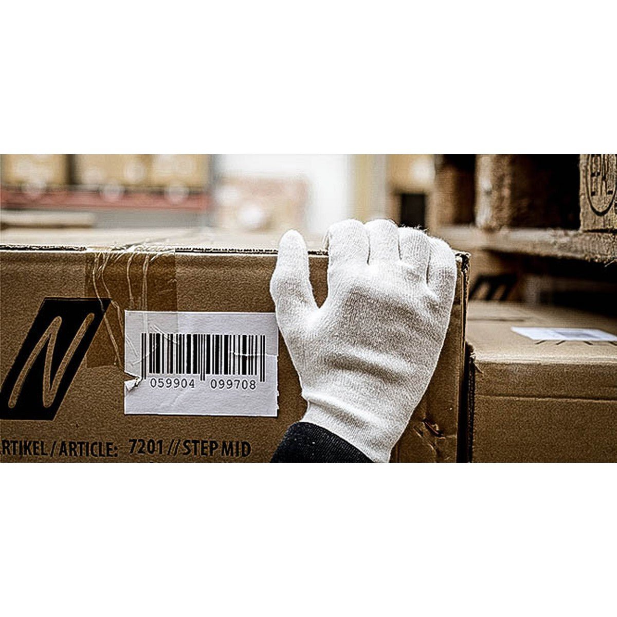 NITRAS katoenen jersey handschoenen, natuurlijk katoenen jersey | Pakket (12 paar)