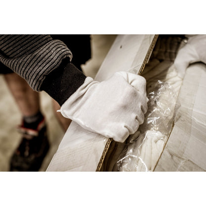 Gants en jersey de coton NITRAS, blanc, jersey de coton OEKO-TEX | Paquet (12 paires)