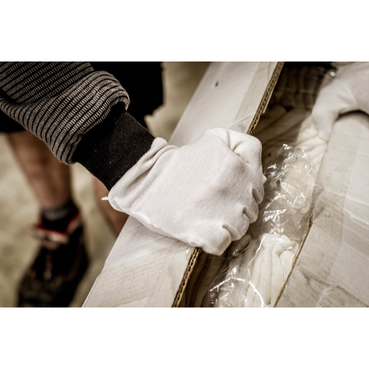 Gants en jersey de coton NITRAS, blanc, jersey de coton OEKO-TEX | Paquet (12 paires)