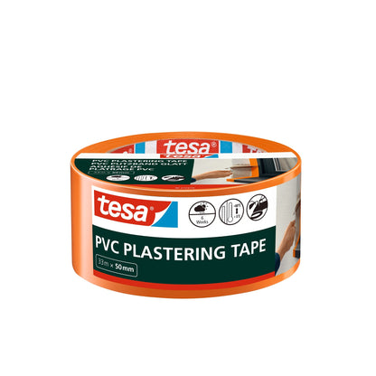 tesa PVC Putzband glatt, 33 m x 50 mm, orange