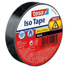 tesa Isolierband SPVC Elektroband schwarz, 20 m x 19 mm