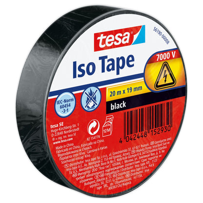 tesa Isolierband SPVC Elektroband schwarz, 20 m x 19 mm