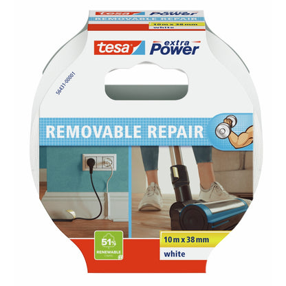 tesa extra Power Removable Repair schwarz, 10 m x 38 mm