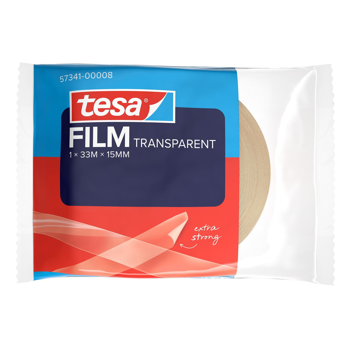 tesafilm TRANSPARENT, im Flowpack, 33 m x 15 mm