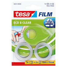 tesafilm mini-afroller + 2 rollen Eco Clear, groen
