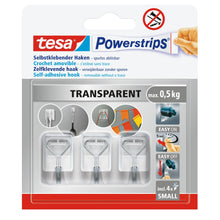 tesa Powerstrips zelfklevende haken met afneembare draadhaken, transparant