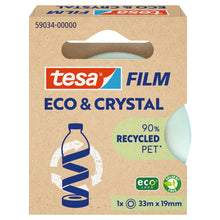 tesafilm Eco & Crystal, transparant, in een ophangbare vouwdoos, 33 m x 19 mm