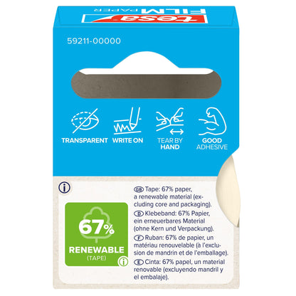 tesafilm PAPER, transparent, in Hängefaltschachtel, 10 m x 19 mm