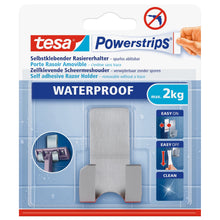 Support pour rasoir tesa Powerstrips Waterproof Zoom, en métal, blanc