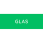 De Novocal gekleurde afvalsticker groot, met tekst: Glas (Groen) toont "GLAS" in witte hoofdletters op een krachtige groene achtergrond - ideaal als glasafvalsticker ter ondersteuning van de afvalscheiding van glas. De verpakking bevat 1 stuk.