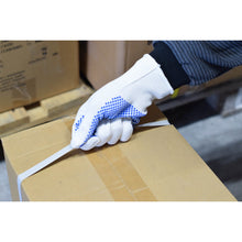 Gants tricotés NITRAS, nylon / coton, blanc / bleu