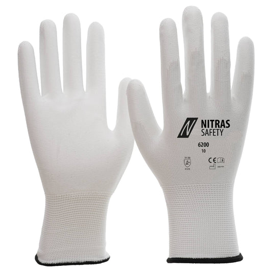 Gants en nylon NITRAS, blancs