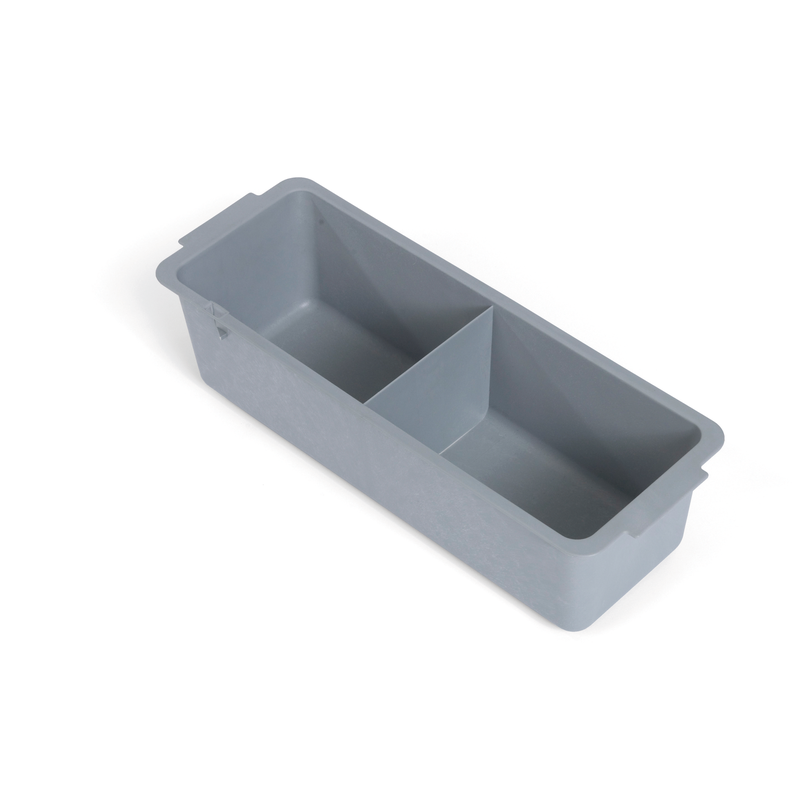 Plateau de rangement Numatic étroit 120 mm de profondeur avec compartiments, gris | Paquet (1 pièce)